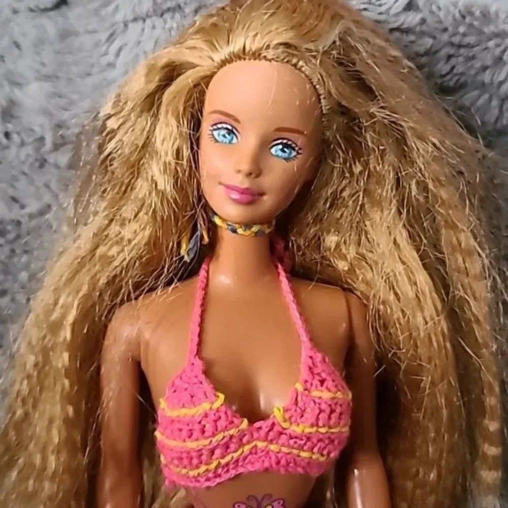 Vintage Mattel 1998 Butterfly Art Tattoo Barbie, Crimped Hair
